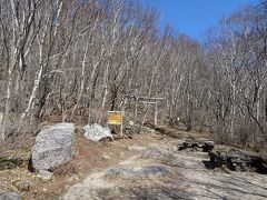 メジャーな登山道との合流点に畳石。写真左の岩のことだと思います。