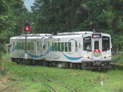 2023.07.15　宮地ゆき普通列車車内
この日から乗り入れが始まった南阿蘇鉄道の新型車両と瀬田で交換。
