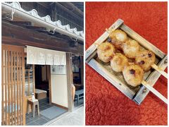 お城に行く前におやつ。
山田五平餅店の五平餅。味噌ダレで美味しかった！