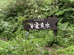 北麓野営場の登山口から１０分ほど歩くと日本銘水百選の「甘露泉水」がありました。