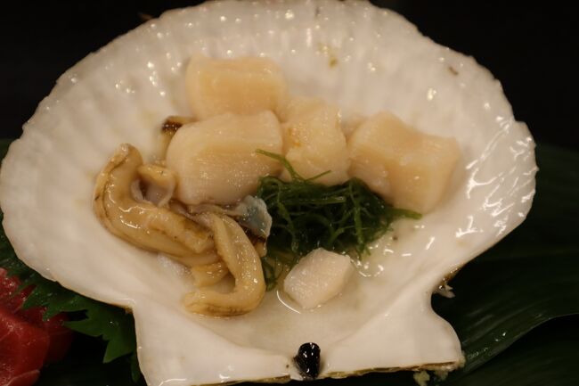 帆立は身をちぎってあります<br />独特な触感は、また違った味わいがありました