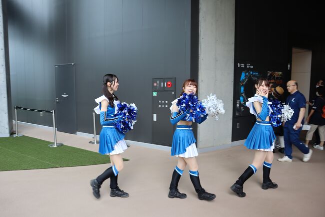 連絡通路を歩くとファイターズガール発見