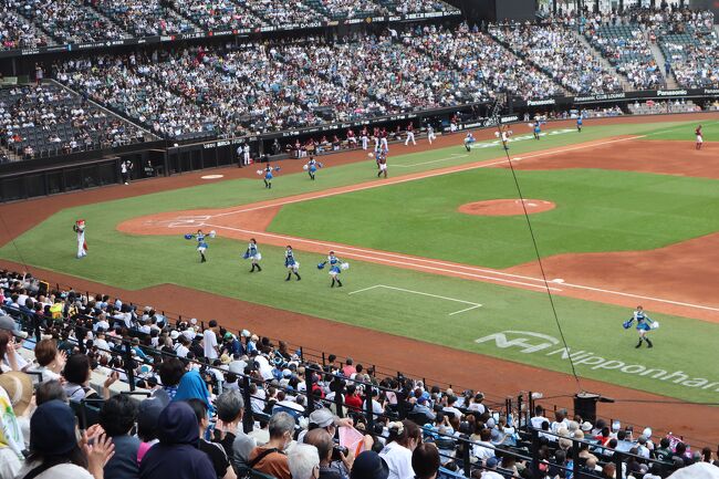 ゲームの合間にはキツネダンスも見れました！<br />ん～！　しかし望遠忘れたのは痛かった…、<br /><br />9回に楽天が決勝点を上げてゲームセット<br />やっぱり生観戦いいですね