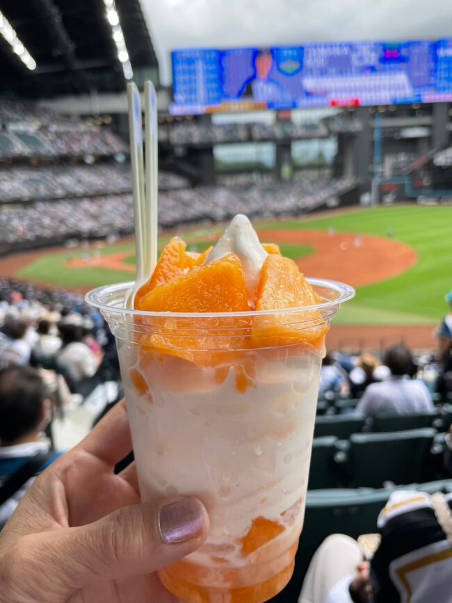 試合開始<br />締まったいい試合です<br /><br />ゲームの合間にメロンパフェ