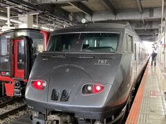 福岡空港から博多駅までは地下鉄で2駅5分。
ビューンです^ ^

そして、乗り物②
JR特急リレーかもめ号へ
こちらで博多駅から佐賀県の武雄温泉駅まで約1時間。

まるで、ダースベイダーのようなお顔^ ^