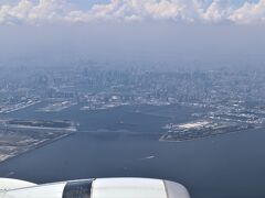 東京湾を見下ろしながらの離陸