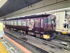 難波駅で観光特急あおによしが止まってました。まだ新しいので、綺麗な車両です。