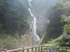 一段登った展望台から
日本一の高さ350mを誇る称名滝、残雪の頃ならさらに高いハンノキ滝が
一緒に見れたと思います。

