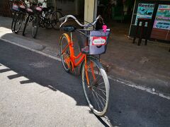 渡ったところすぐの店で自転車を借りる。
駅すぐの所で自転車借りると、車専用道路みたいな橋を渡ることになるので、必ず川渡った先で借りるべし！