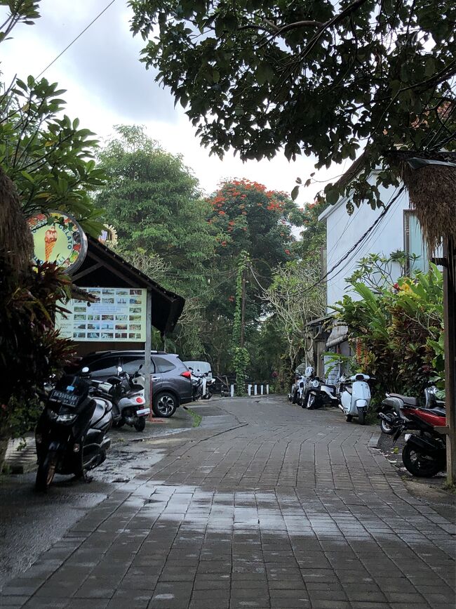 山道だったのが、途中で村に入り、ヴィラやスパが両側に現れます。<br /><br />こんなところに泊ってみるのもよいかも。