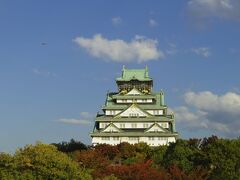 現在の天守閣は1931年（昭和6年）に大阪市民の寄付で建てられたそうです。
ちなみにこの写真小さく左上に飛行機映っています。