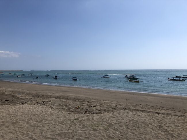 ジャーマンビーチまで１０分ちょっとくらいでした。<br /><br />Pantai Restoran という眺めのよいレストランで遅めの昼食を取ります。<br />たぶん夕方には海がきれいに見えるのではないでしょうか。<br /><br />ミーゴレンとアイスティー　110K Rp<br /><br />この後、ホテルに戻り少し休んで５時ごろ夕食を食べました。<br /><br />Warung Segarrr…　中華系のワルンでした。<br />お客さんがいっぱい入っていたので、食事してみました。<br />猫がウロウロしていて、店主のおじさんが時々その猫をいとおしそうになでている姿が見られる不思議なワルン。<br /><br />シーフードの麺とメロンジュース　67.5K Rp<br /><br />帰ってシャワーを浴びて髪を乾かして、８時にチェックアウト。<br />最後にホテルをとっておいて正解でした。<br />飛行機に乗る前にベッドでゴロゴロしながら休めて、何より気持ちに余裕ができました。<br /><br />空港のフェンスの途切れて歩行者が出入りできるようになっている場所 Pick up Point 目指して歩きました。<br />すでに暗かったので少しわかりずらかったですが、客待ちのドライバーさんたちがたむろしている場所です。<br />ホテルから５分くらいでした。<br />あとは、空港の構内なので、人に聞きながら駐車場を横切って３階国際線搭乗口まで進みます。<br /><br />今回の旅は、有名どころにはなにひとつ行きませんでしたが、事前に調べて行きたいと思っていた場所（特に散歩道）へ行けて満足でした。<br />何より王宮近くの宿だったので、どこへいくにも便利でした。<br /><br />リタイアしたら１カ月くらい滞在してみたいと思います。<br /><br /><br /><br />