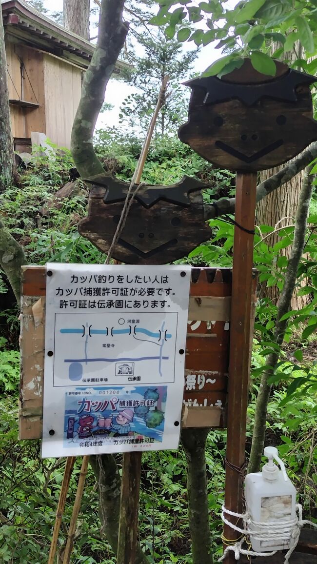 お寺に言えば、カッパ捕獲許可証をいただいて、カッパ釣りができます。