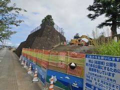 
小山城の公園は工事中でした。