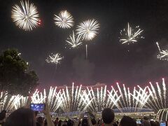 そして、20:15頃花火が打ち上がりました。
豪華で、形や色もバラエティ豊かな花火が次々と打ち上がり、とても素晴らしいものでした。
