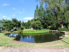 瓜割名水公園の池には錦鯉が泳いでいました。