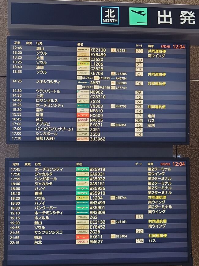 フライトの確認をします。