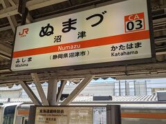 沼津駅では、約11分の接続です。
買い物をするために改札口を出ましたが、改札口を出るための行列がすごかったです。
電車は６両つないでの運転で、ロングシートの車両でした。
沼津  12:21→熱海  12:41