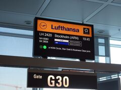 ミュンヘンで、ストックホルム行きの便に乗換え