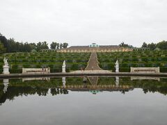 ブドウ畑とサンスーシー宮殿。