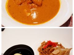 今日もまた特典で朝食をいただきます～。
昨日と同じくらいの時間に行ったけれど、昨日よりも空いていたわー。
バターチキンって言うのかな？このカレーが本当に美味しくてねー♪おかわりしちゃうのよ。