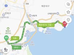 BTSのジミンパパのカフェの後はスカイカプセルに乗るためバス２本、地下鉄１本に乗り青沙浦（チョンサポ）駅へ。
スカイカプセルは2箇所乗り場がありますが、夜に乗るなら海雲台の夜景が綺麗に見えるこちらのチョンサポ駅から乗るのをオススメします。

いつも道を検索する時はnaver地図を使っています。韓国旅行をするならnaver地図がオススメです！（ちなみに設定を変えたら日本語表示に出来ます）