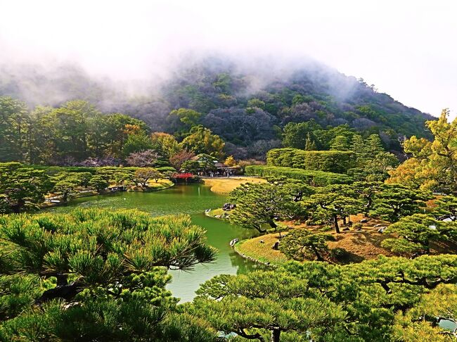 高松-4 栗林公園a 特別名勝・文化財庭園では日本一広大 ☆掬月亭・偃月