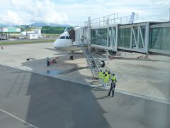 離陸は遅れたものの、定刻8:25に山口県の岩国空港に無事着陸しました。