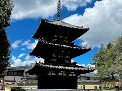 興福寺に向かいます。
三重塔（国宝）は、興福寺で最古の建物で平安時代の建築様式を伝えます。