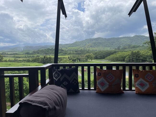 風が気持ちよく、テラス席で景色を見ながら食事です。