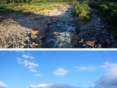 ちょっと雲がかかってますが朝日を浴びた山々は綺麗です。昨日はほとんど見えなかったので感激。季節によって景色がいろいろ変わるのでしょうね。