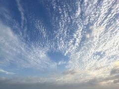 誰もいない伊古桟橋の空には、素敵な鱗雲。
ちょっと絵になる景色です。
