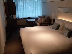 予算の都合上、鴨川の見えない禁煙ダブルのお部屋です(^^)  お部屋は広くて綺麗、そして大浴場もあっていいホテルでした！