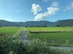 車窓から
余呉湖へつながる田んぼ道
