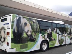 南紀白浜空港に着きました！

空港からアドベンチャーワールドへは路線バスで
行きます。やって来た路線バスはパンダバス
でした！ラッキー♪