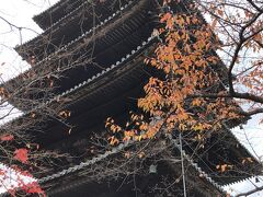 法観寺五重塔。寺伝によると聖徳太子が建てたそうです。中にも入れます。狭い階段を上って2階まで登れます。