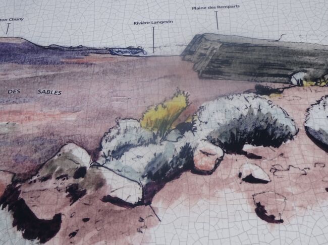 プレーヌ・ドゥ・サブレ（模式図）（砂の平原２２６０ｍが見渡せます。）写真ストップします。