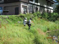 写真は志賀高原の蓮池：8月22日、山の駅近くの娘と孫娘