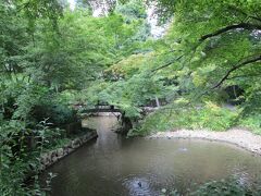 向山庭園　面積2600平方メートルの区立公園です。和風建物と池の日本庭園になっています