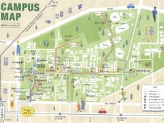 北大交流プラザ「エルムの森」でガイドマップをいただきます。これを参考にキャンパスサイクリング。