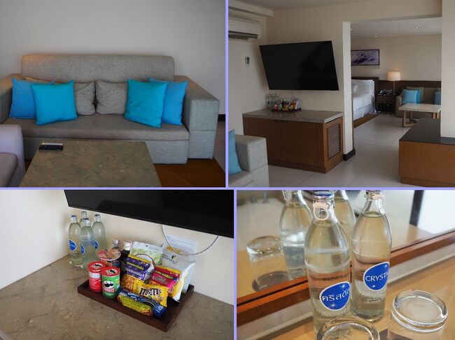 ■□■　８月8日【プーケット2日目】<br />□■□　ウェスティン・スィレイベイ<br />■□■　1キング・スィート<br /><br />瓶の飲料水ボトルが<br />リビングに4本、バスルームに2本<br />1人だからね、十分。