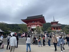 バスは交通系ICカードで乗車できました。次々とバスが運行されていたので、すごく並んでいてもすぐ乗れました。
五条坂バス停から清水寺まで、坂を上ります。