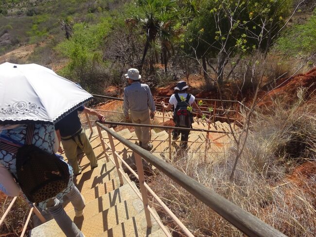 長い階段を降ります。