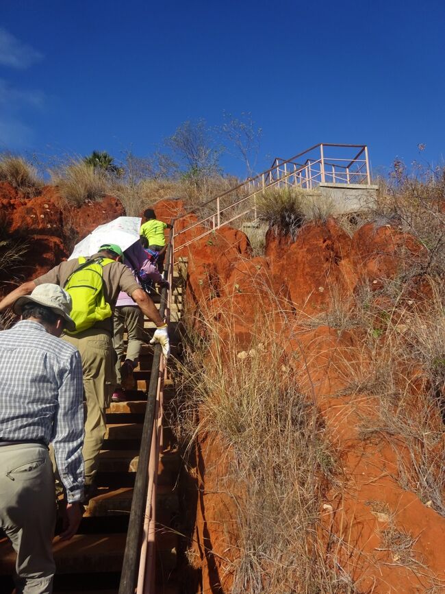 長い階段を登ります。（同じ、道を戻ります。）
