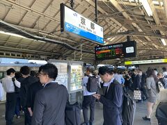 烏丸御池から地下鉄で京都駅へ戻り、いよいよ東京への帰路につきます。
京都11時00分発の新快速で、米原12時00分発の大垣ゆきに接続できるはずでしたが、15分ほど遅れていました。