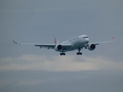 ウミカジテラスから那覇空港着陸機