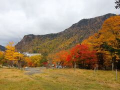 ホテルをチェックアウトして向かったのが紅葉谷。文字通り紅葉の散歩道だった。夜の紅葉谷をライトアップする「イルミネート」が終了した後の平日で訪れる人は少なかったが、見事な紅葉だった。温泉街からちょっと車で登った所に駐車場があり、その先が散策路になっている。紅葉の時期に立ち寄れてよかった。