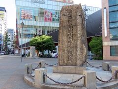 安井道頓の顕彰碑。立派です。現地ではスポット登録されていることに気づかなかったものの、これは押さえましょう、な感じ。道頓堀を掘った人ですよ、安井道頓。