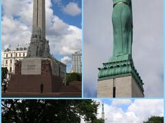 「自由記念碑」

”ラトヴィアの独立のシンボル”ですが、1991年の独立ではなく
1918年に帝政ロシアから独立し最初のラトヴィア共和国が
誕生した時のもので、記念碑は1935年の建造です。

その後、第二次世界大戦が勃発しラトヴィアはソ連に
占領・併合され、「独立記念碑」は反体制の象徴とみなされて
近づくだけでもシベリア送りになる、との噂もあったとか。

その様な歴史を振り返ると、今後を見据えたバルト三国が
ウクライナを強く支援している気持ちがよく解ります。

記念碑は現在、最初の共和国時代の軍服を着た衛兵に守られ
1時間ごとに衛兵の交代式が見られるそうです。
そうとは知らず、衛兵の写真を取り損ねました。