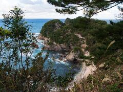 続いて富浦海岸の鴨ヶ磯という景勝地へ。時刻は8時頃。誰もいません。
